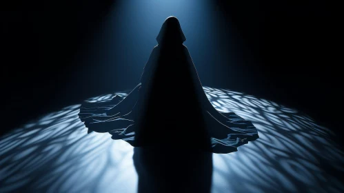 Dark Mysterious Figure in Spotlight