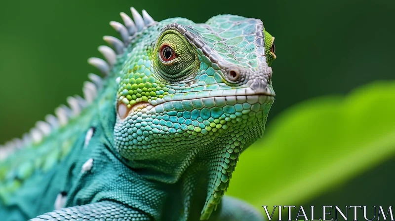 AI ART Green Iguana Close-up - Wildlife Photography