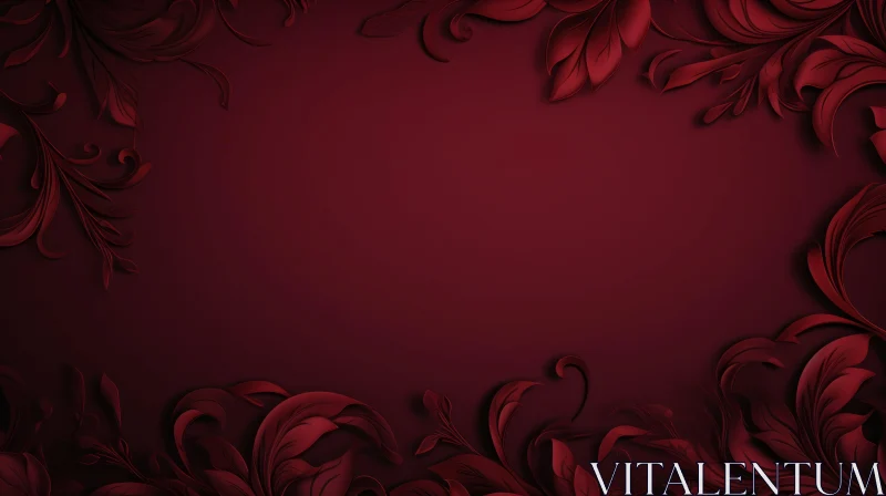 Luxurious Red Floral Background AI Image