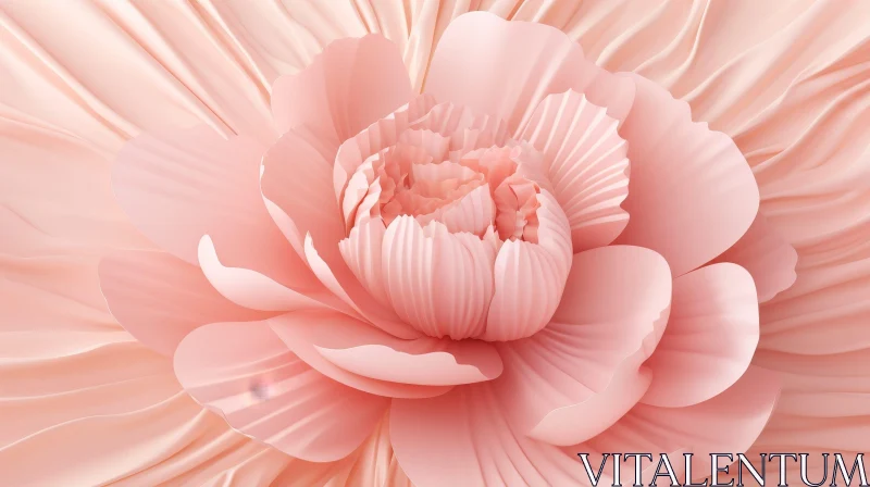 AI ART Pink Peony Flower 3D Rendering
