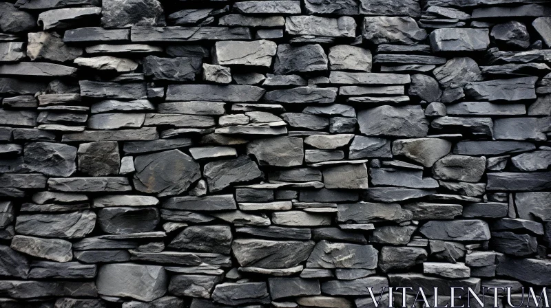 Dark Gray Stone Wall Texture AI Image