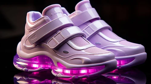 Futuristic Purple Sneakers with Pink Lights