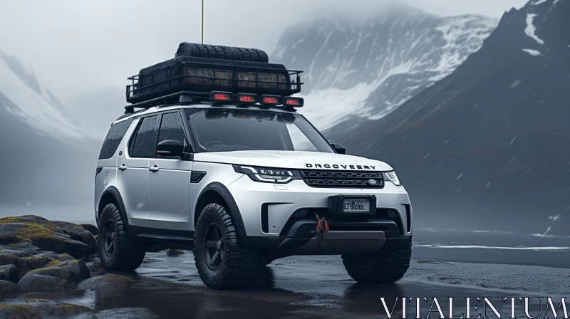 AI ART Land Rover Supercharged in the Mountains: Hyper-Realistic Sci-Fi Style