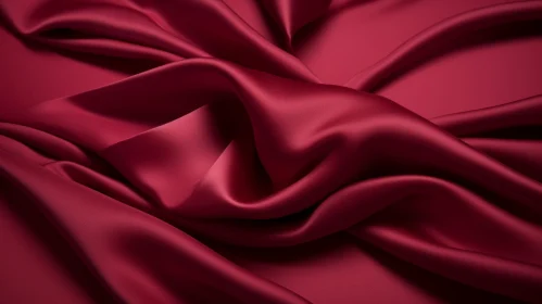 Red Silk Fabric Close-Up | Shiny and Flowing Texture