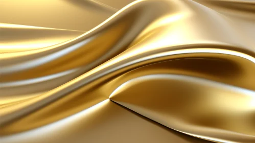 Golden Silk Fabric 3D Rendering - Luxury and Elegance