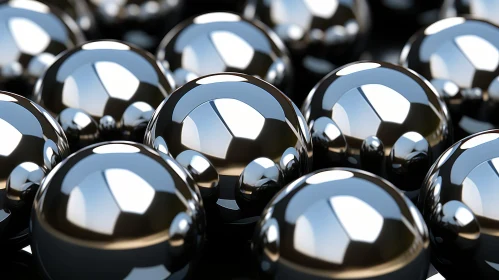 Shiny Metallic Balls Close-Up
