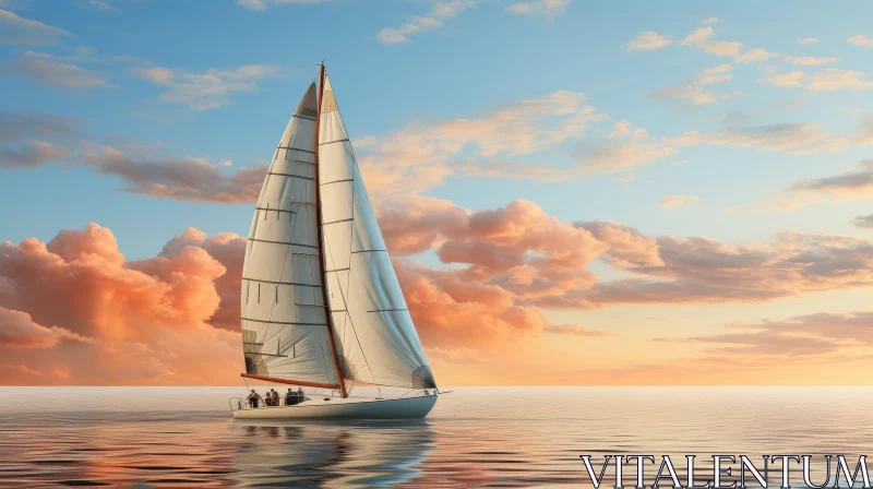 AI ART Tranquil Sailboat Scene at Sea