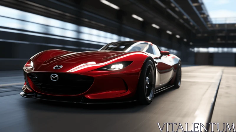Captivating Red Mazda Zeos Sportscar Concept | Ultra HD Image AI Image