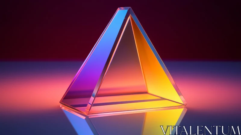 AI ART Colorful Crystal Prism 3D Rendering