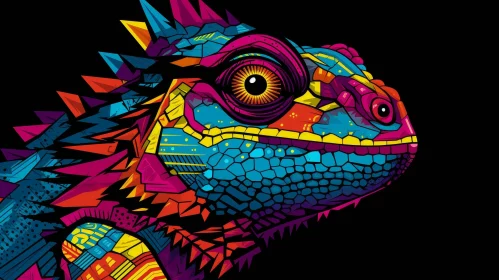 Colorful Lizard Digital Illustration