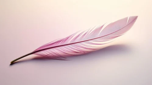 Pink Feather on Pale Pink Background