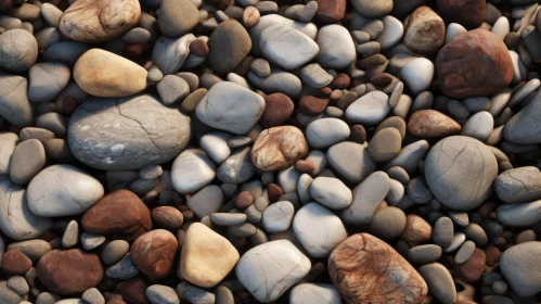 Smooth Round Stones Pile Close-Up