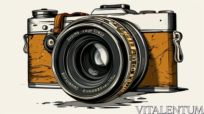 AI ART Vintage Camera Vector Illustration