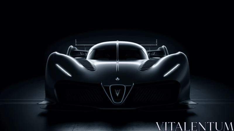 Captivating Movement: Renaissance-Inspired Aerodynamic Car in Bold Black and White AI Image
