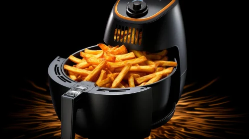 Crispy Golden Fries in Black Air Fryer