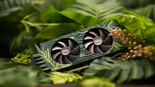 Green Video Card with Leaf Pattern