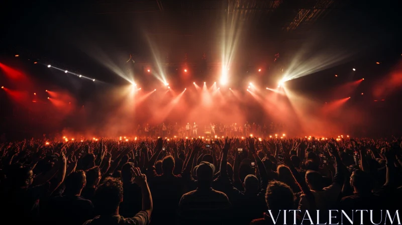 Vibrant Concert Crowd Scene - Live Music Excitement AI Image