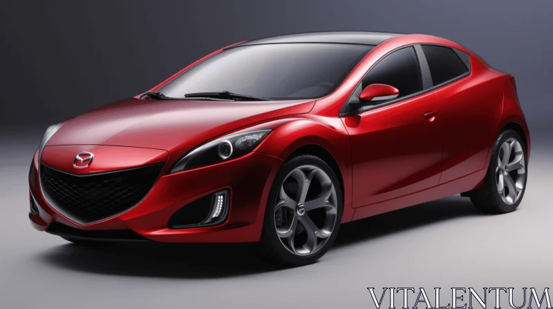 Captivating Mazda 3D Rendering with Bold Chromaticity and Contrasting Balance AI Image