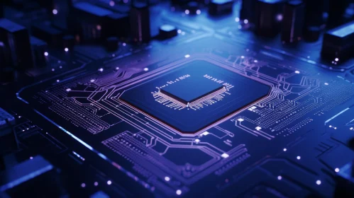 Computer Processor Chip Close-up