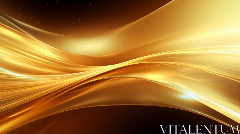 Golden Abstract Waves Background AI Image