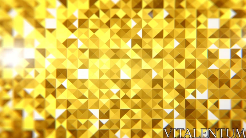 AI ART Golden Mosaic Triangle Pattern