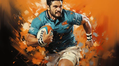 Rugby Player Painting - Action Sports Artwork