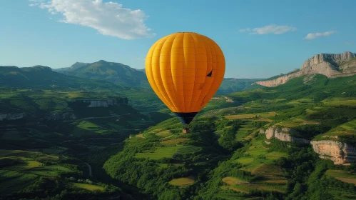 Tranquil Hot Air Balloon Landscape in Nature
