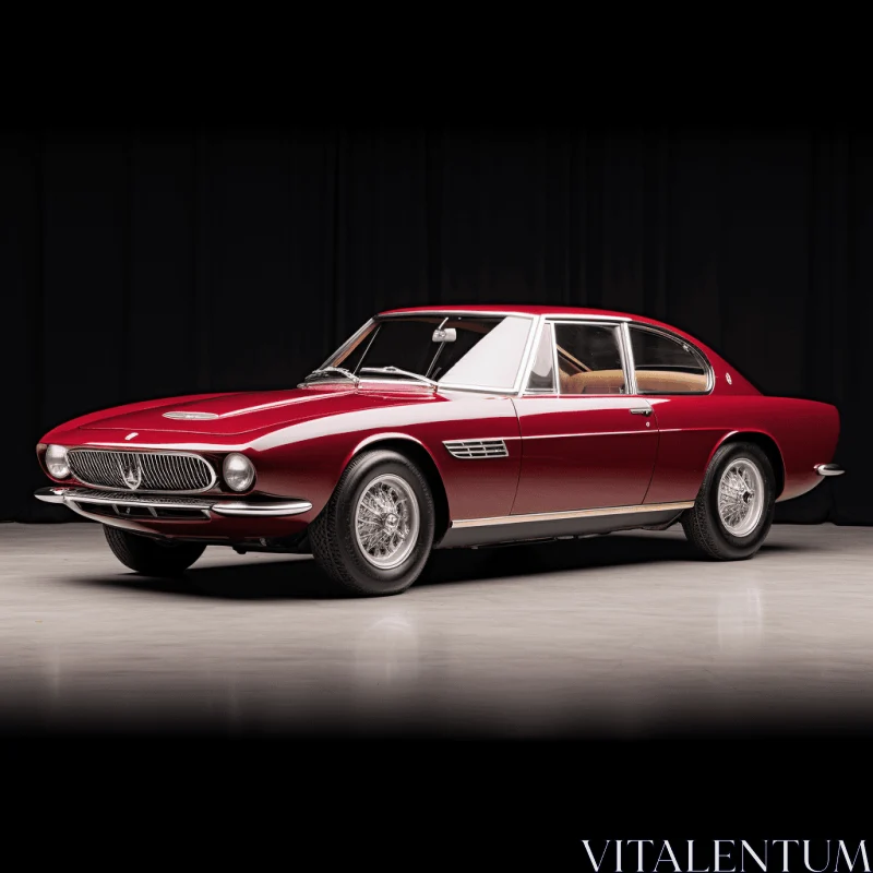 Vintage Red Sports Car on Dark Background | Classic Elegance AI Image