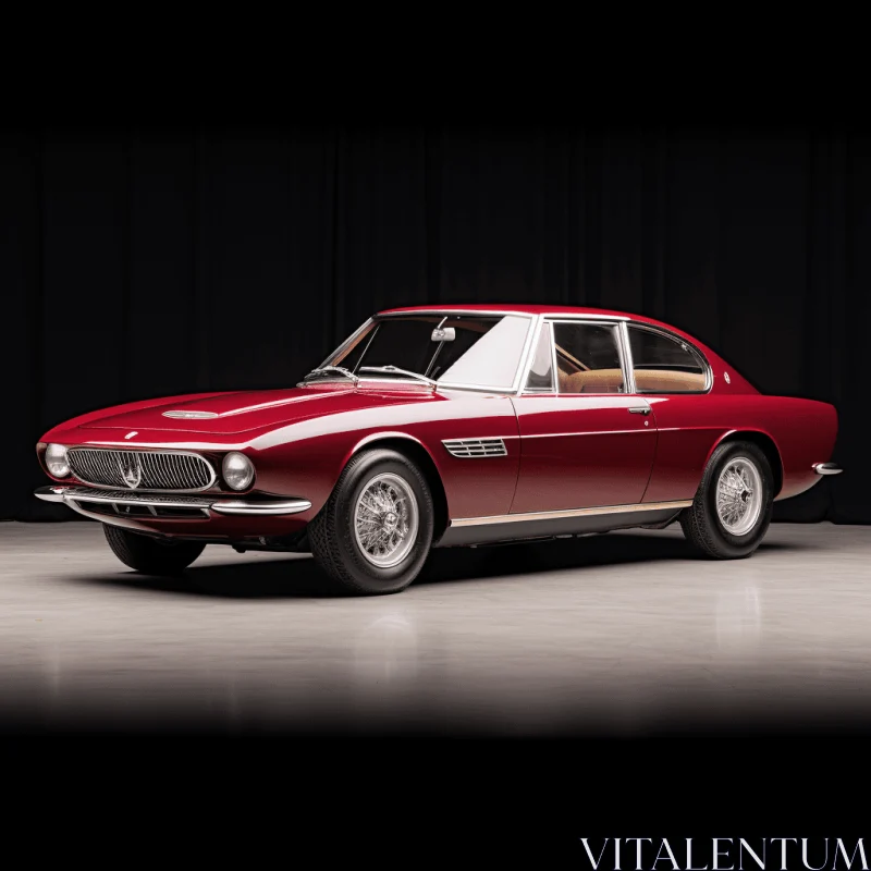 Vintage Red Sports Car on Dark Background | Classic Elegance