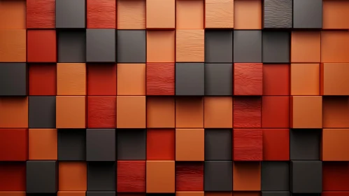 Warm Wooden Cube Wall Art