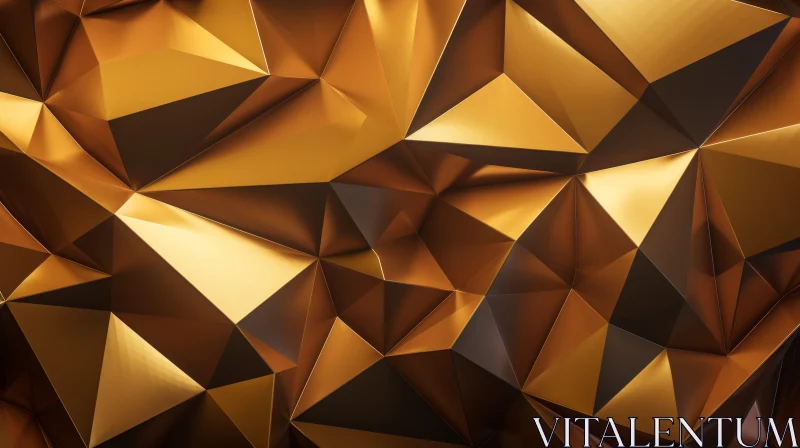 Golden Triangular Abstract Geometric Background AI Image