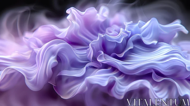 Purple Flower Abstract Painting AI Image