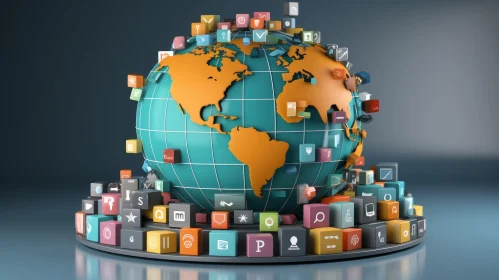 Social Media and Technology Fusion - 3D Globe Rendering