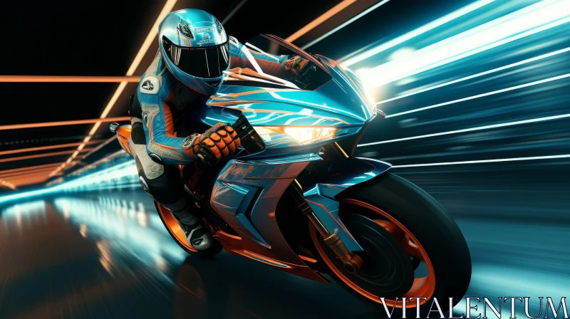 Thrilling Motorcycle Racing Action AI Image