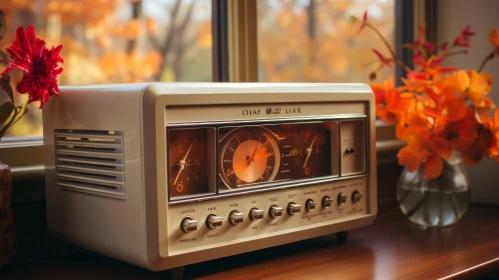 Vintage Radio from the 1950s with Floral Accents