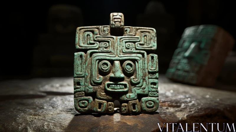Ancient Mayan Jade Mask | Classic Period Artifact AI Image
