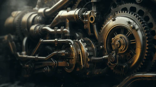 Enigmatic Steampunk Machine - Detailed Close-Up