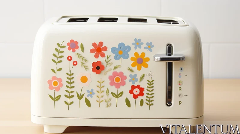 Floral Pattern Toaster - Kitchen Appliance AI Image