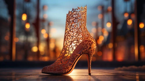 Golden High-Heeled Shoe: Luxury and Elegance