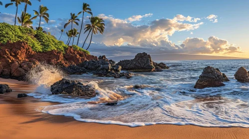 Tranquil Beach Scene in Maui, Hawaii