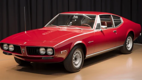 Vintage Red Sports Car on Display | Elaborate Detailing | Clean Design