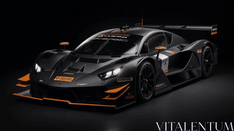 Black and Orange Race Car: A Thrilling Display of Speed and Power AI Image