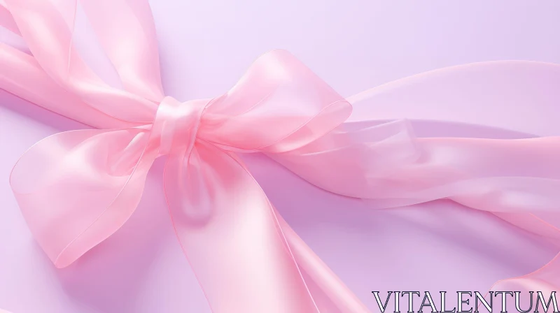 Elegant Pink Satin Bow Close-Up | Soft and Delicate AI Image