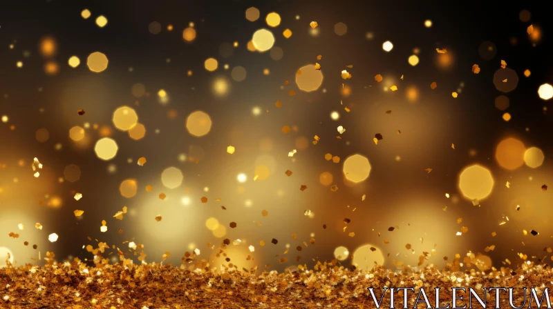 AI ART Golden Bokeh Background with Glitter Foreground