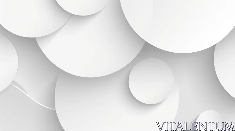 Minimalist White Abstract Background with Paper Cutouts AI Image