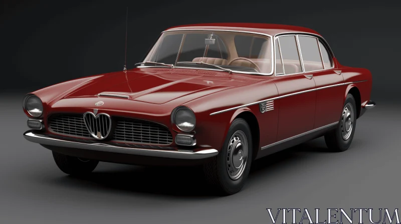 Red Classic Car - Photorealistic Rendering | Barbizon School AI Image