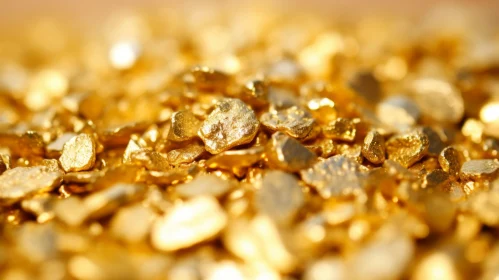Shiny Gold Nuggets Close-Up