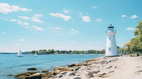 Tranquil Coastal Lighthouse Scene