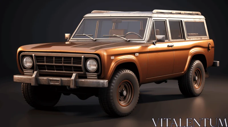 1977 Ford Bronco 3D Model Preview | Texture Exploration | Soviet Realism AI Image