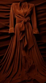 Brown Velvet Dress on Crumpled Background